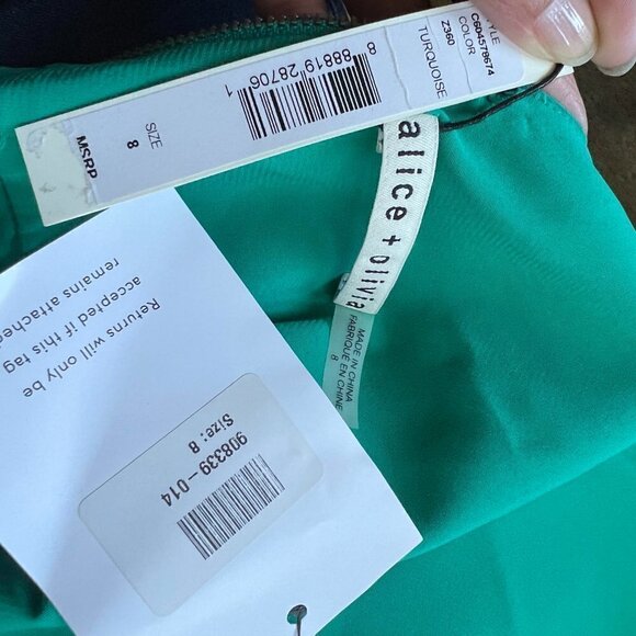 NWT Beautiful Alice & Olivia Turquoise dress - Picture 6 of 7